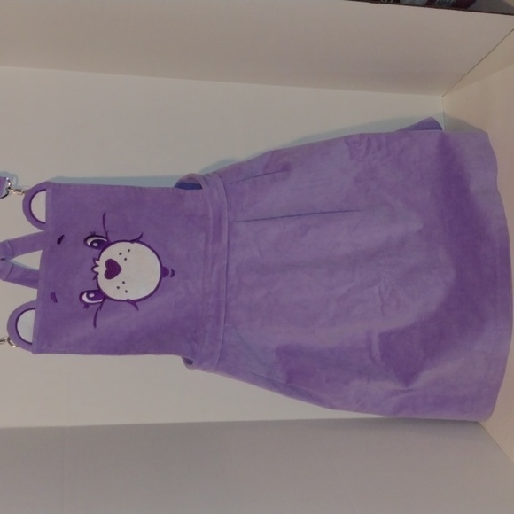 DOLLS kill x Care Bears Lilac Corduroy Pinafore Romper Mini Dress - Picture 2 of 12